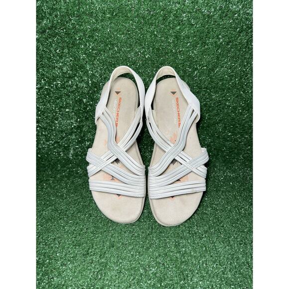 Skechers Womens Reggae Slim Stretch White Sunnyside Slingback Sandals Size 7 - Picture 5 of 9